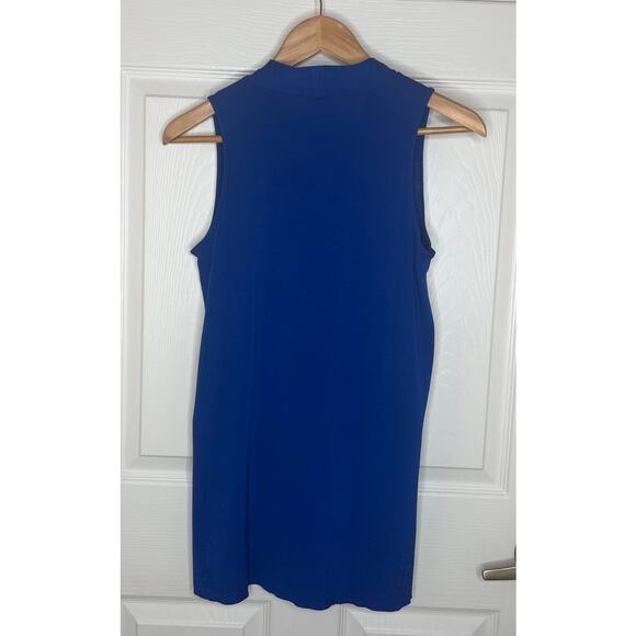 Spense Women's Vibrant Cobalt Blue Sleeveless Tank Top V-Neck Blouse Size Small - Picture 6 of 9